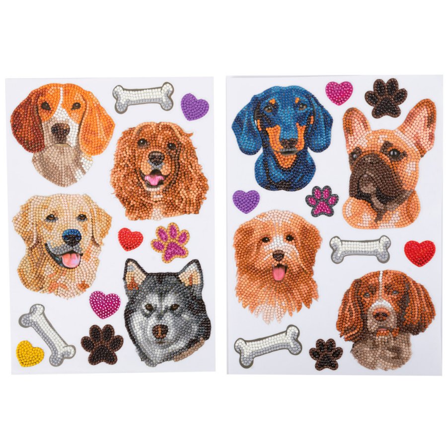 Craft Buddy Crystal Art Wall Stickers set of 4 - Dogs