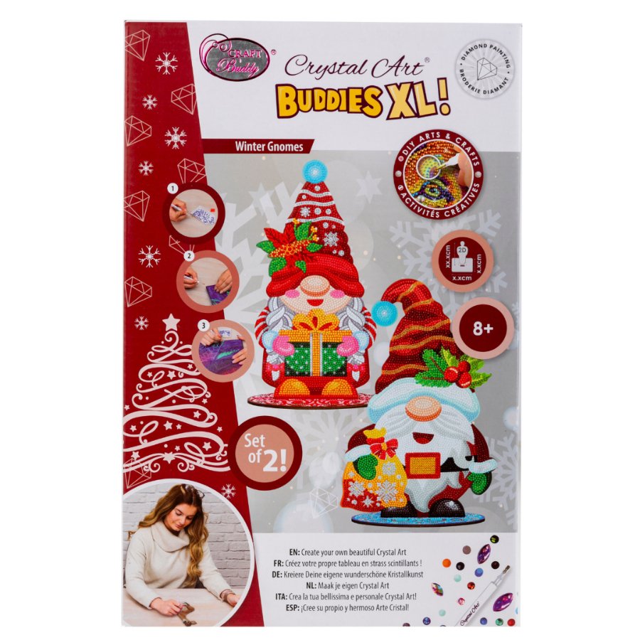 Crystal Art XL Buddies "Gnomes Christmas" Set of 2 Front Packaging