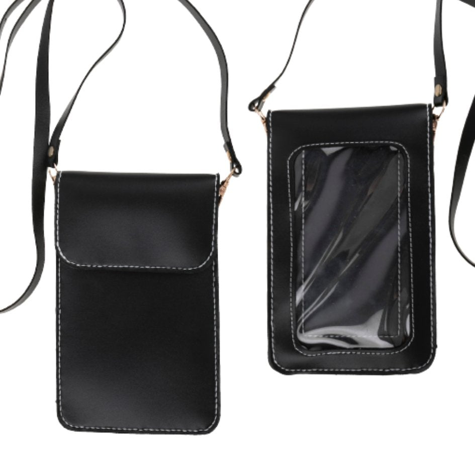 Load image into Gallery viewer, DIY Mobile Phone Bag black front and back
