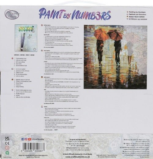 "In the Rain" 30x30cm Paint By Numb3rs Kit - Back Packaging