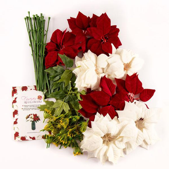 Forever Flowerz Premium Poinsettias - Red & White