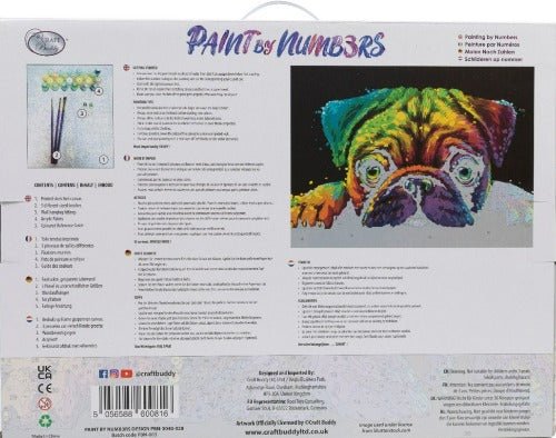 "Pup's Dream" Paint by Numb3rs 30x40cm Framed Kit - Back Packaging