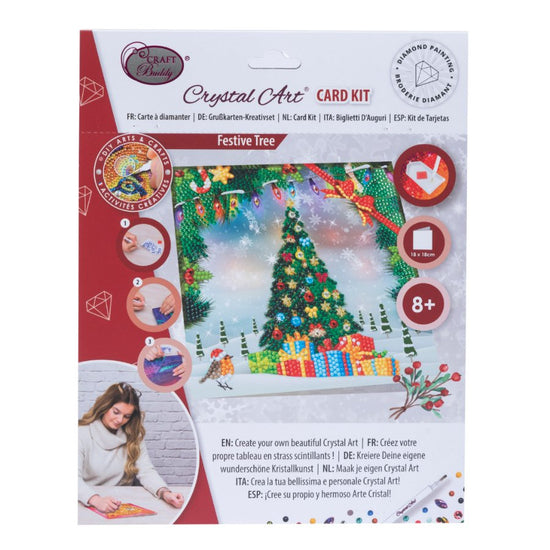 Load image into Gallery viewer, Festive Tree 18 x 18cm Crystal Art Card Front Packaging 
