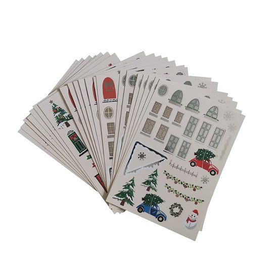 Load image into Gallery viewer, Festive Village Card Making Kit x32 Cards sheets
