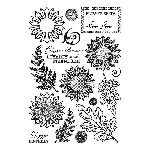 Forever Flowerz - Chic Chrysanthemums A5 Clear Stamp Set
