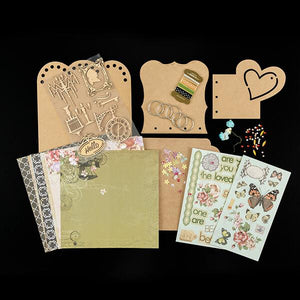 Tabbed Album Kit - Inc MDF Sheets, Papers, Die Cuts & Embellishments