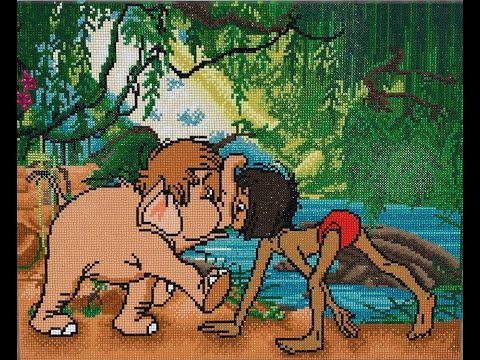 Load and play video in Gallery viewer, &amp;quot;Jungle Book Friends&amp;quot; Crystal Art Kit 40x50cm
