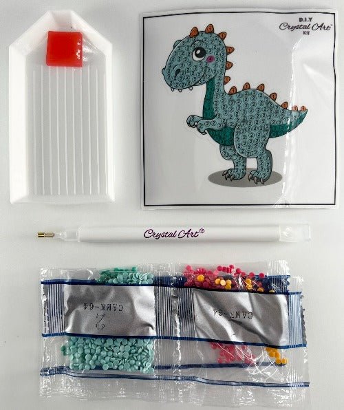 Load image into Gallery viewer, Happy Dinosaur Crystal Art Motif - Contents
