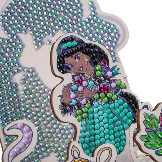 Load image into Gallery viewer, &amp;quot;Jasmine&amp;quot; Crystal Art Disney 100 Sparkle Scene close up
