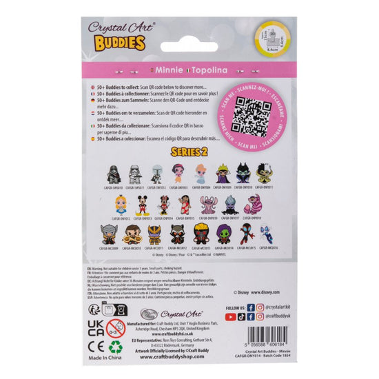 Load image into Gallery viewer, &amp;quot;Minnie&amp;quot; Crystal Art Buddies Disney Series 2 Back Packaging

