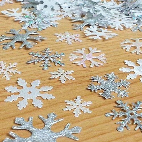 200 x Mixed sparkly fabric Christmas SNOWFLAKE motifs toppers embellishments