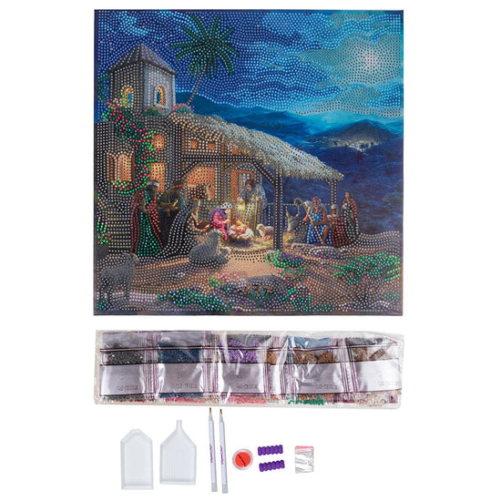 "Nativity Scene" Crystal Art Kit 30x30cm contents