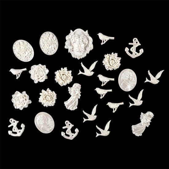 Pearl feature resin embellishments