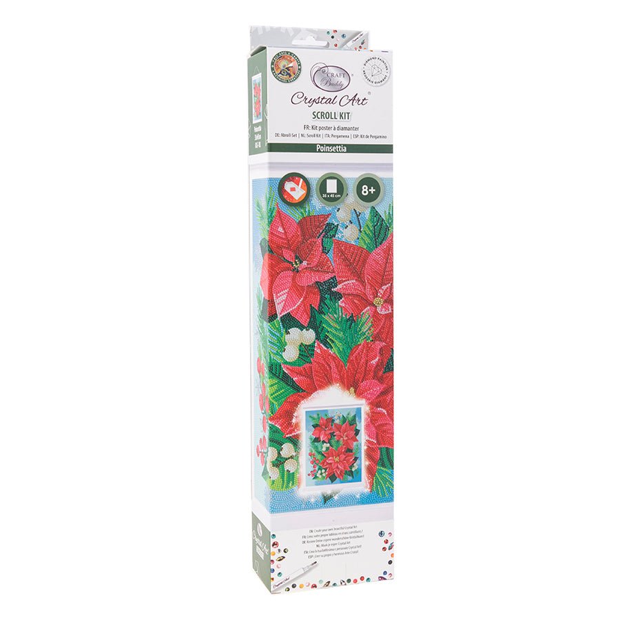 "Poinsettia" Crystal Art Scroll Kit front packaging