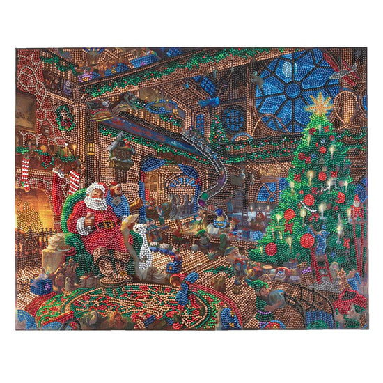 Load image into Gallery viewer, &amp;quot;Santa’s Workshop&amp;quot; Crystal Art Kit 40x50cm
