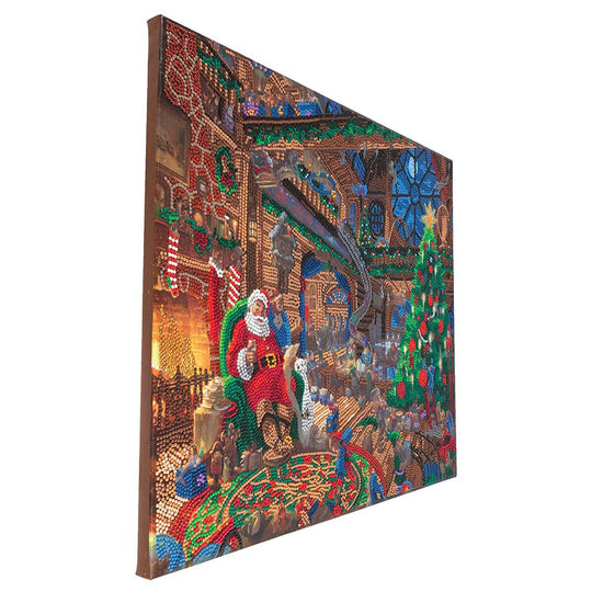 Load image into Gallery viewer, &amp;quot;Santa’s Workshop&amp;quot; Crystal Art Kit 40x50cm side
