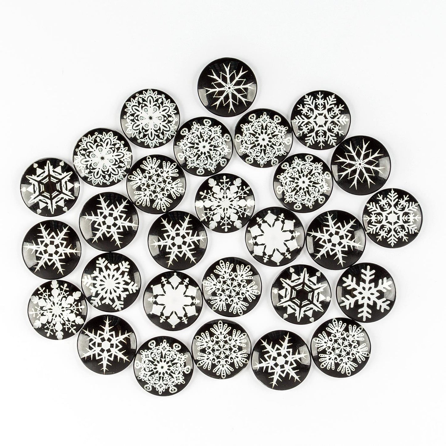Craft Buddy Set of 28 40mm Snowflake Cabachons