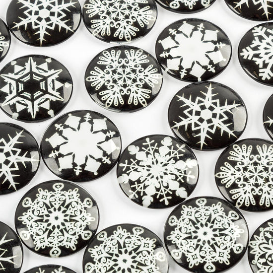 Craft Buddy Set of 28 40mm Snowflake Cabachons