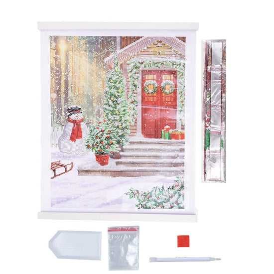 Snowy steps crystal art scroll kit contents