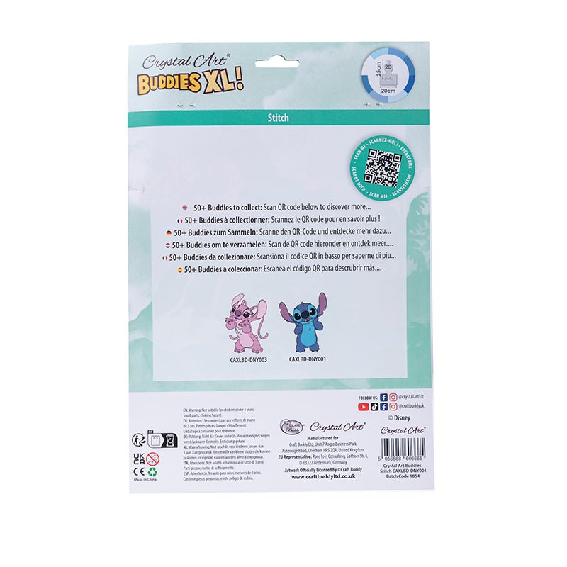 Load image into Gallery viewer, Stitch Disney crystal art buddies XL back packaging
