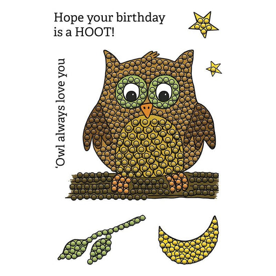 What a hoot crystal art a6 owl stamp set