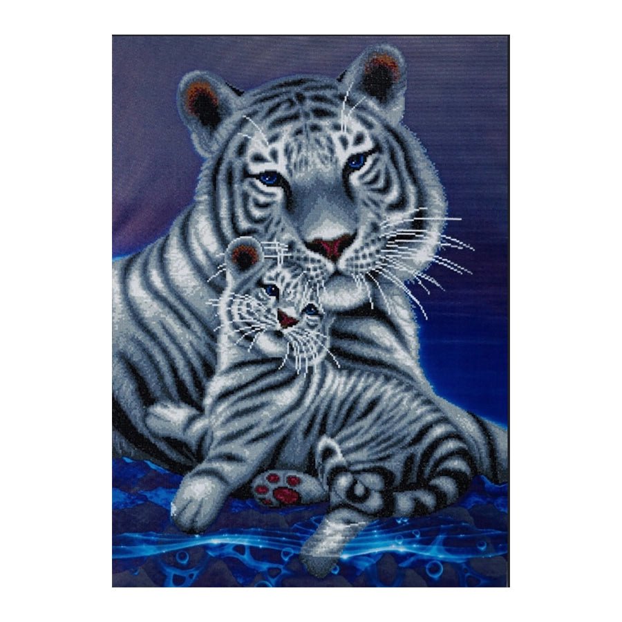 Load image into Gallery viewer, White tigers crystal art giant kit
